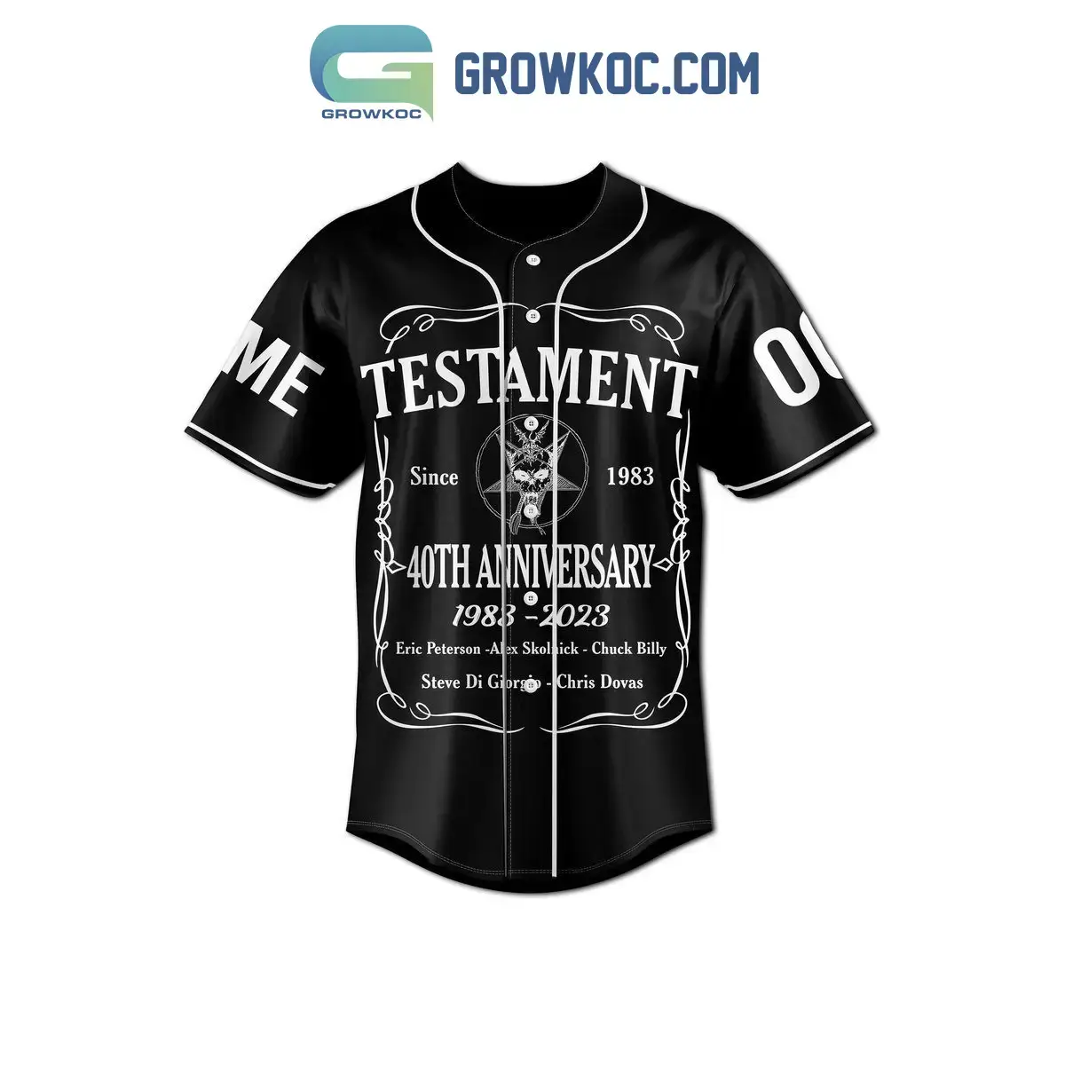 Testament 40th Anniversary 1983 2023 Memories Personalized Baseball Jersey Image