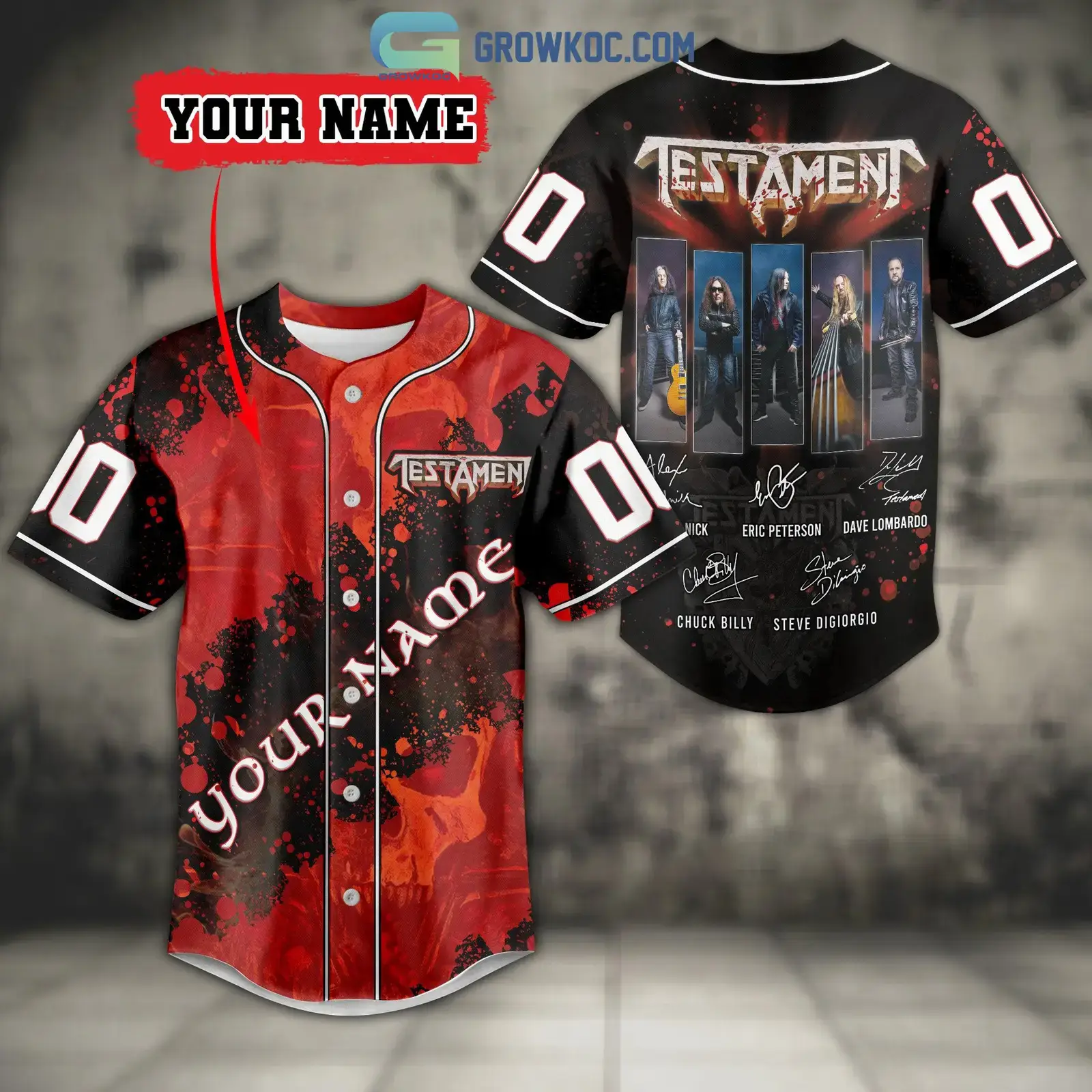 Testament Band Tour Personalized Baseball Jersey Image