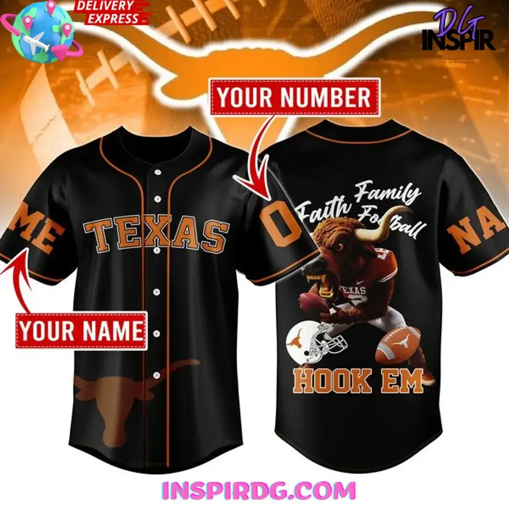Texas Longhorns Hook 'Em Baseball Jersey Image