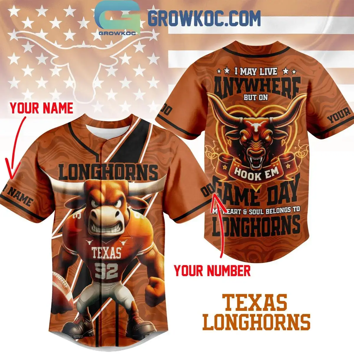 Texas Longhorns My Hearts & Soul Belongs To Longhorns Jersey Image