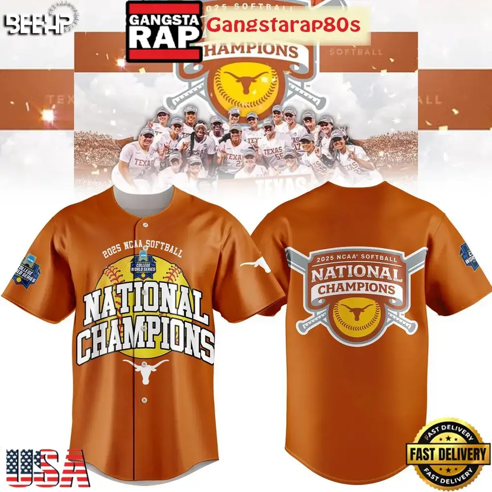 Texas Longhorns Softball Women's College World Champions 2025 Special Baseball Jersey Shirt Image