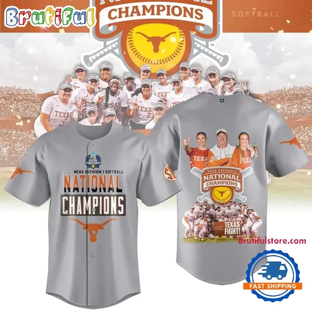 Texas Longhorns Softball Women'S College World Series 2025 Champions Limited Edition Jersey Shirt Image