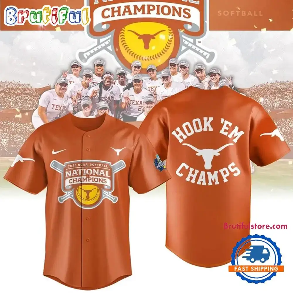 Texas Longhorns Softball Women's College World Series 2025 Champions New Design Jersey Shirt Image