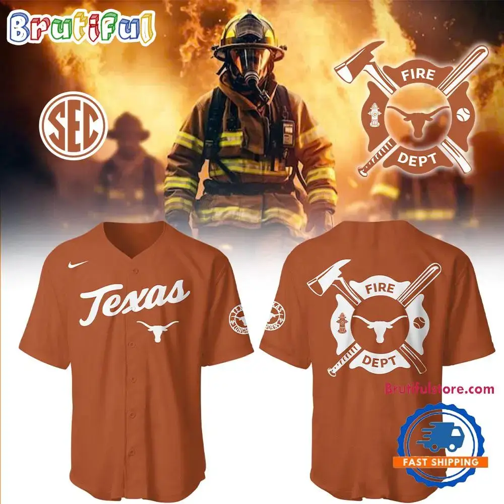 Texas Longhorns X Firefighter Appreciation Night 3D All Over Print Jersey Image