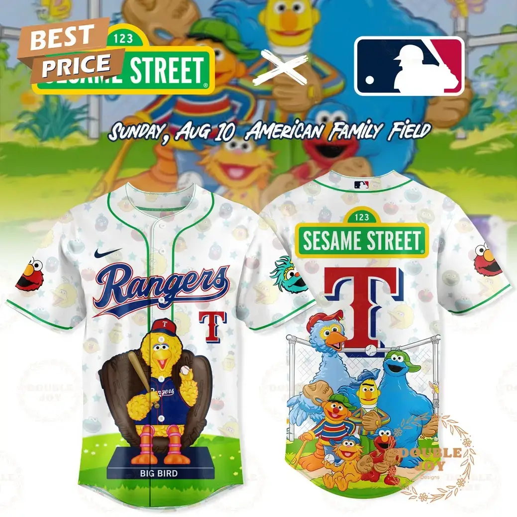 Texas Rangers 123 Sesame Street 2025 Limited Edition Baseball Jersey Image