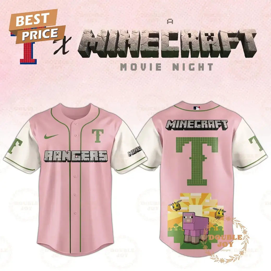 Texas Rangers 2025 A Minecraft Movie Night Special Edition Baseball Jersey Image