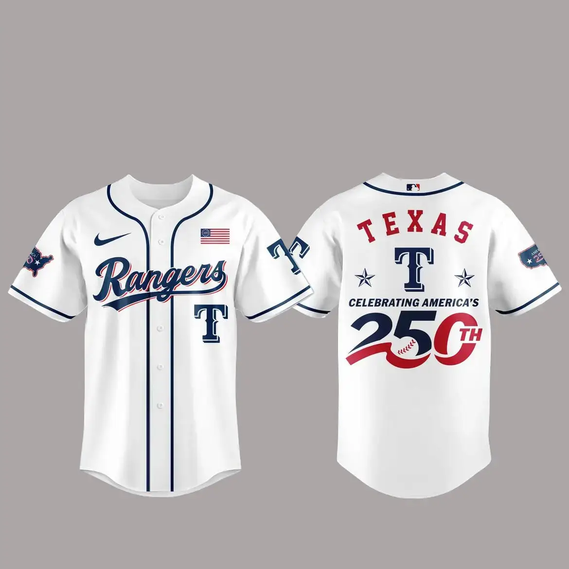 Texas Rangers America 250th Anniversary Of USA 2026 Baseball Jersey Image