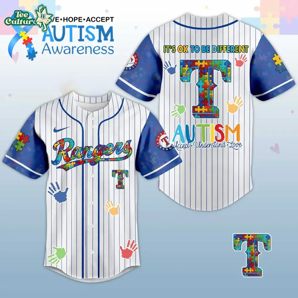 Texas Rangers Autism Awareness 2026 Special Edition Baseball Jersey Image