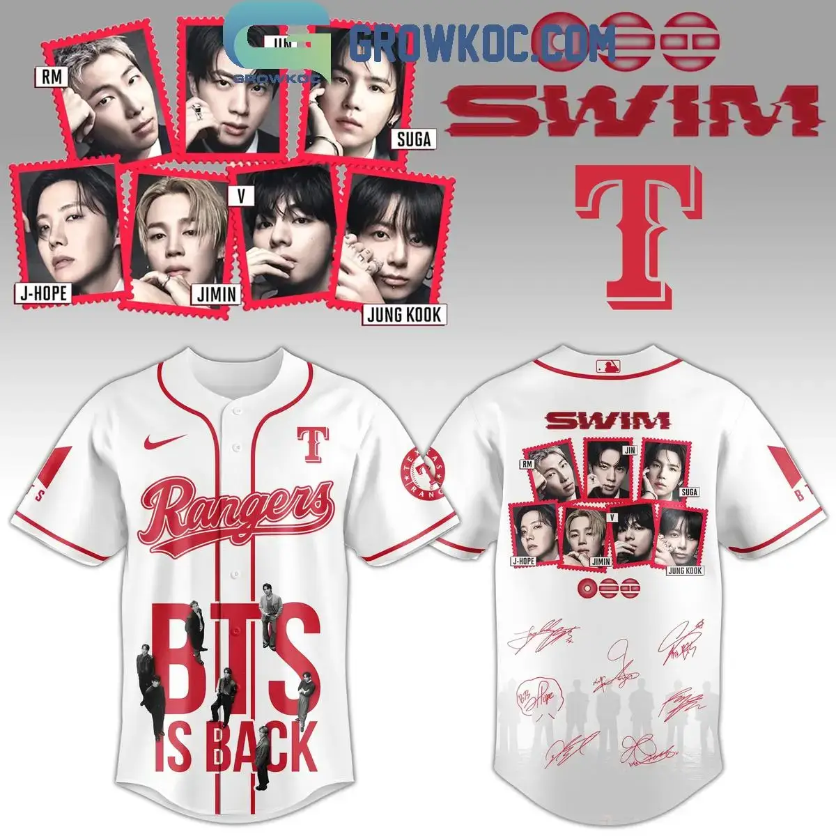 Texas Rangers Celebrate BTS Is Back Swim Jersey Image