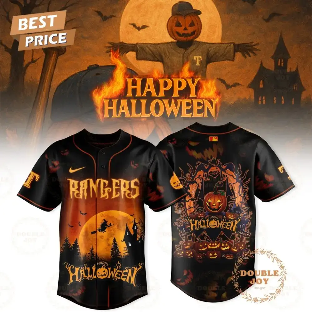 Texas Rangers Happy Halloween 2025 Baseball Jersey Image