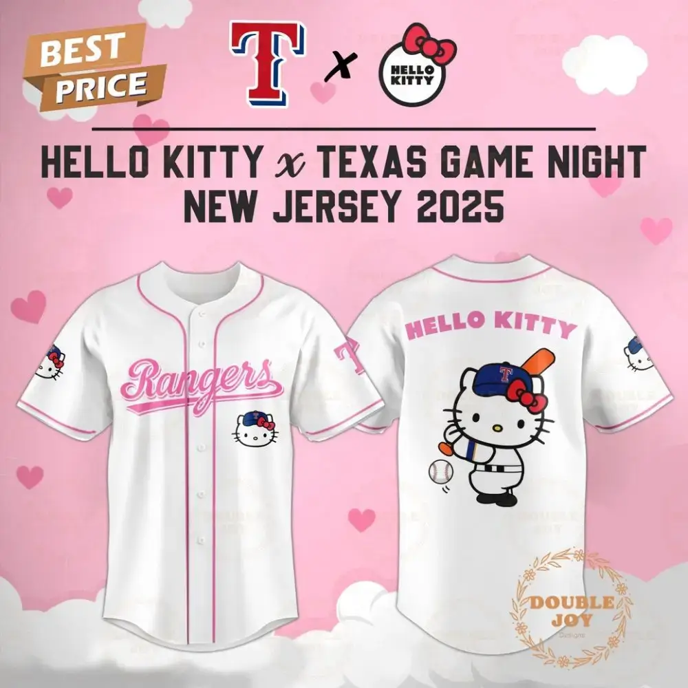 Texas Rangers Hello Kitty X Cubs Game Night 2025 New Limited Edition Baseball Jersey Image