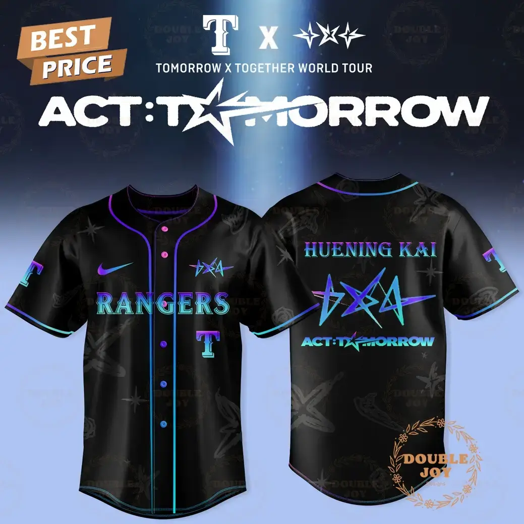Texas Rangers "HueningKai" Tomorrow x Together World Tour 2025 Limited Edition Baseball Jersey Image
