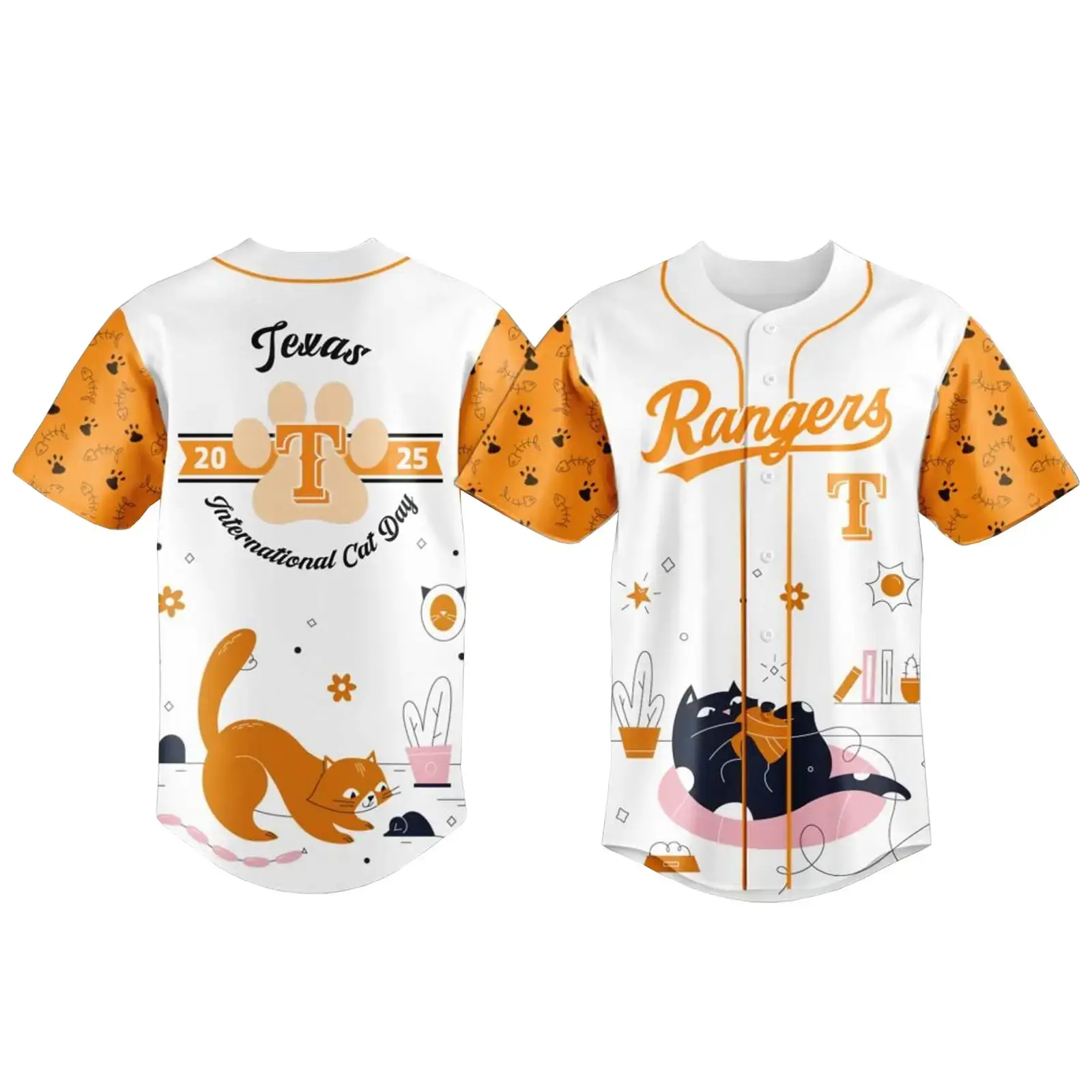 Texas Rangers International Cat Day Jersey 2025 Image