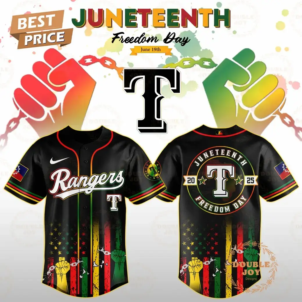 Texas Rangers Juneteenth Freedom Day 2025 Special Edition Baseball Jersey Image