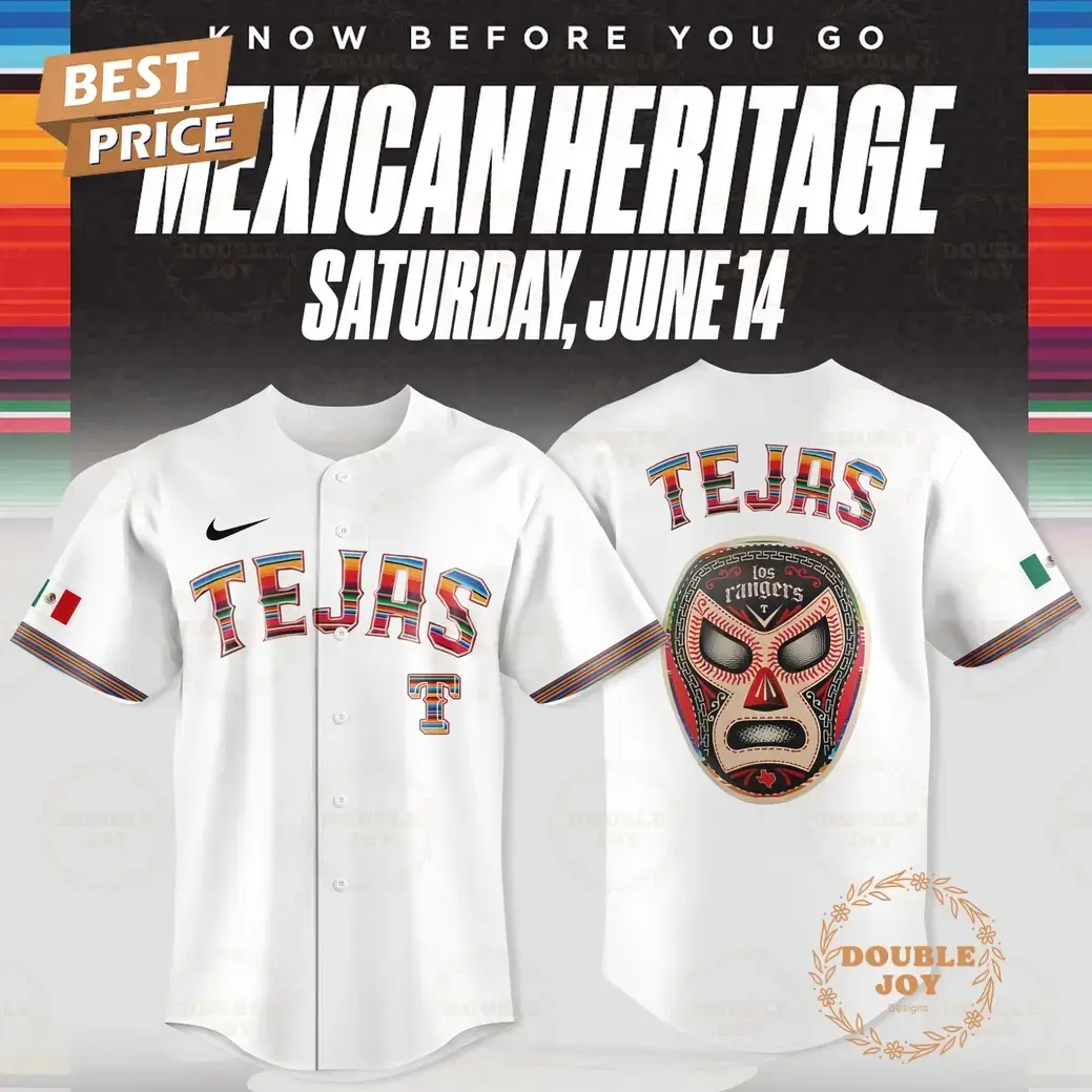Texas Rangers Know Before You Go Mexican Heritage Limited Edition Baseball Jersey - White Image
