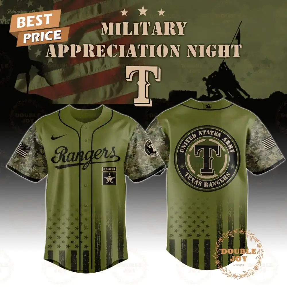 Texas Rangers Military Appreciation Night 2025 Special Edition Baseball Jersey Image