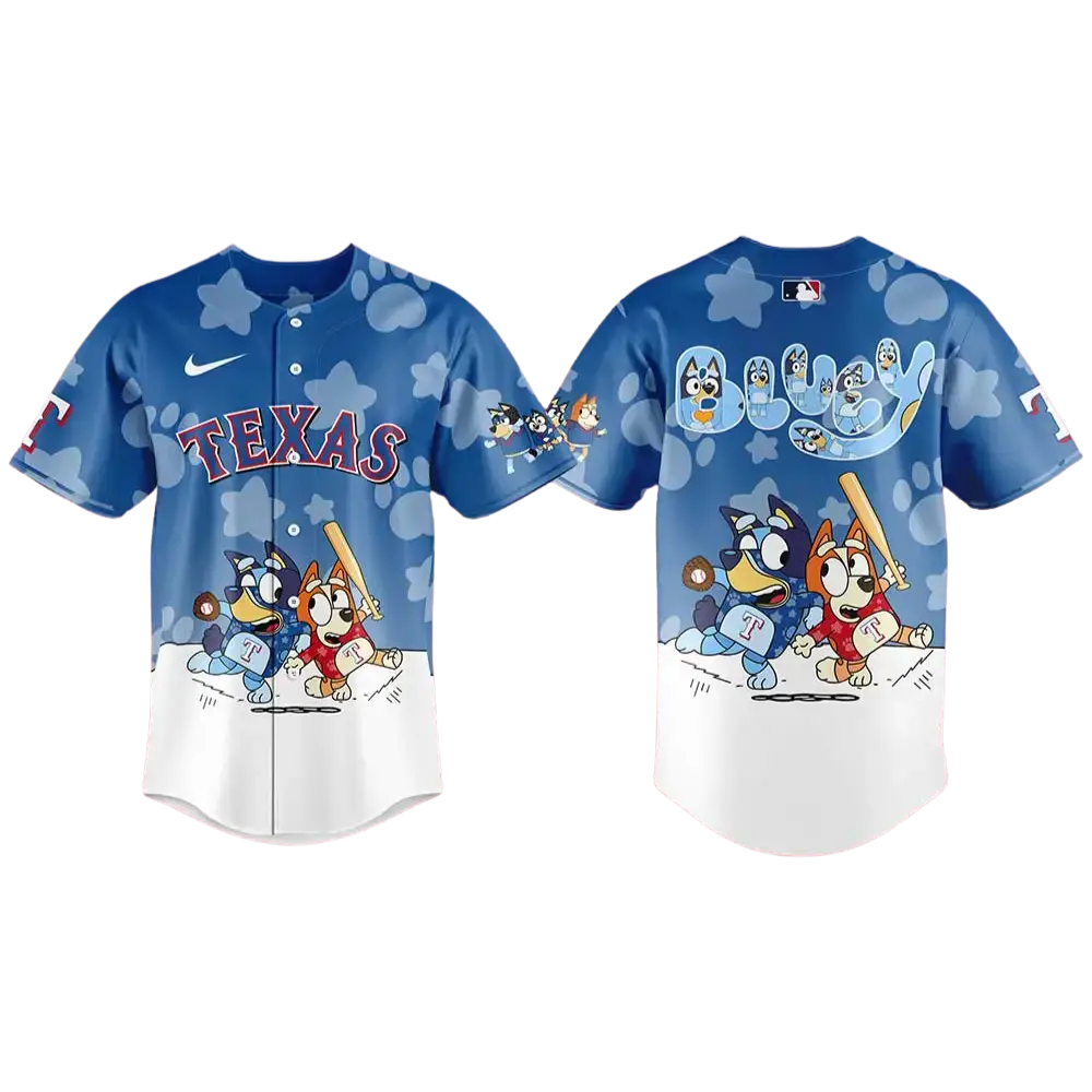 Texas Rangers Mlb 2025 Bluey Night Baseball Jersey Image