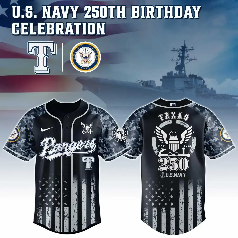 Texas Rangers Mlb X 250 U.S. Navy Custom Baseball Jersey Image