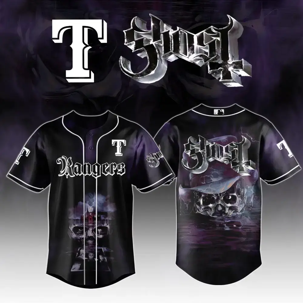 Texas Rangers Mlb X Ghost Night Show Custom Baseball Jersey Image