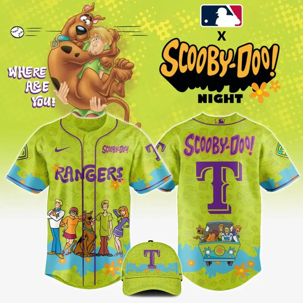 Texas Rangers Mlb X Scooby Doo Custom Baseball Jersey Image