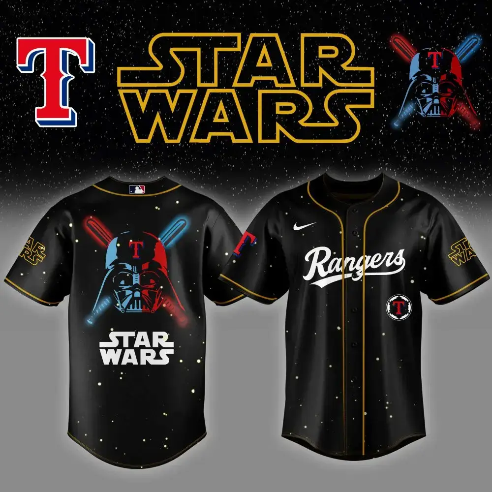 Texas Rangers Mlb X Starwars Custom Baseball Jersey Image