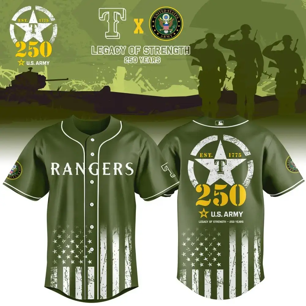 Texas Rangers Mlb X Usa Legacy Of Strength Custom Baseball Jersey Image
