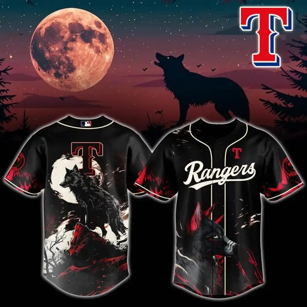 Texas Rangers Mlb X Wolf Custom Baseball Jersey Image