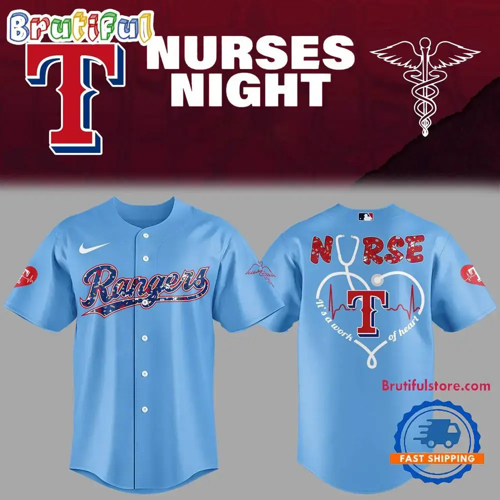Texas Rangers NURSES NIGHT 2025 3D Print Jersey Shirt Image