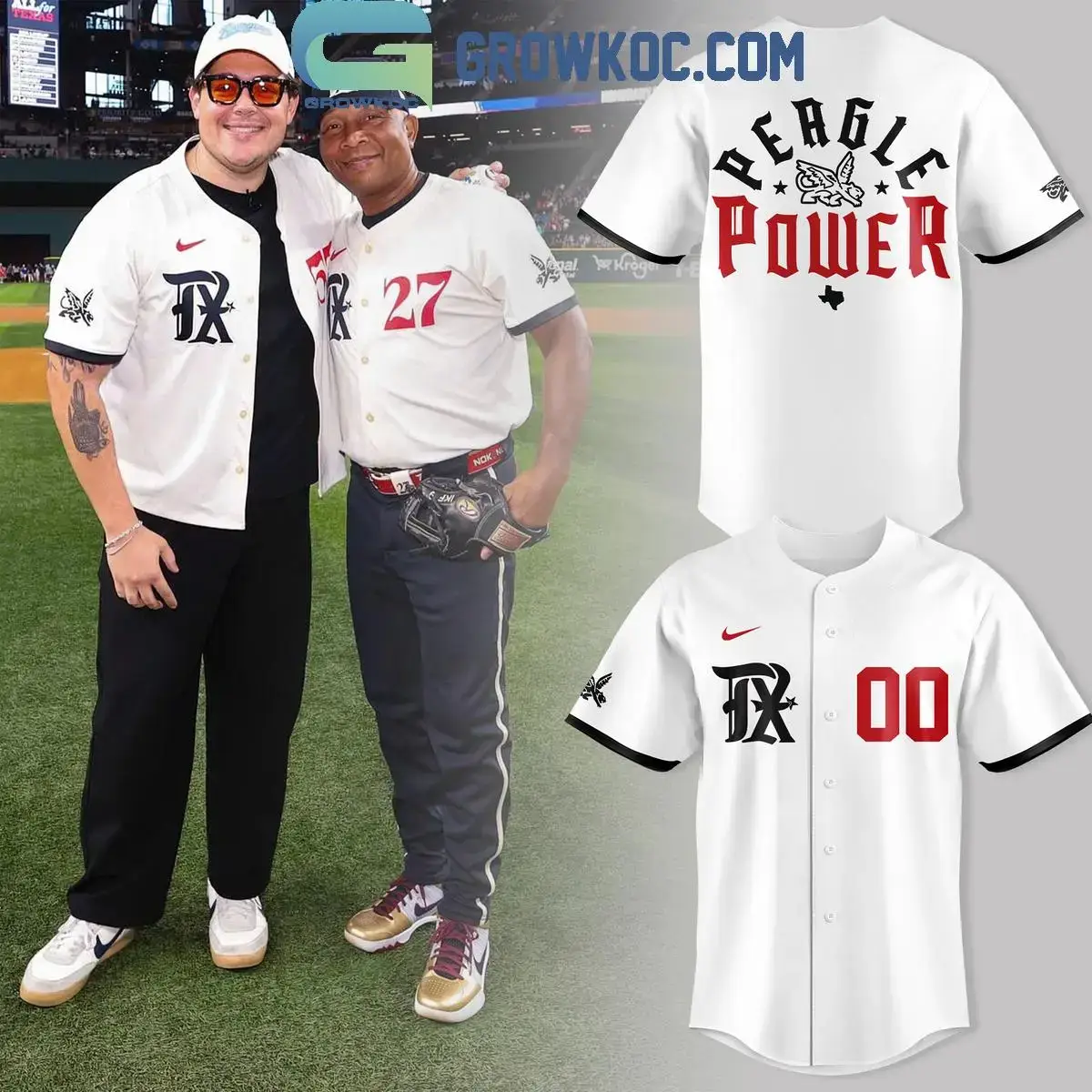 Texas Rangers Peagle White Jersey Image