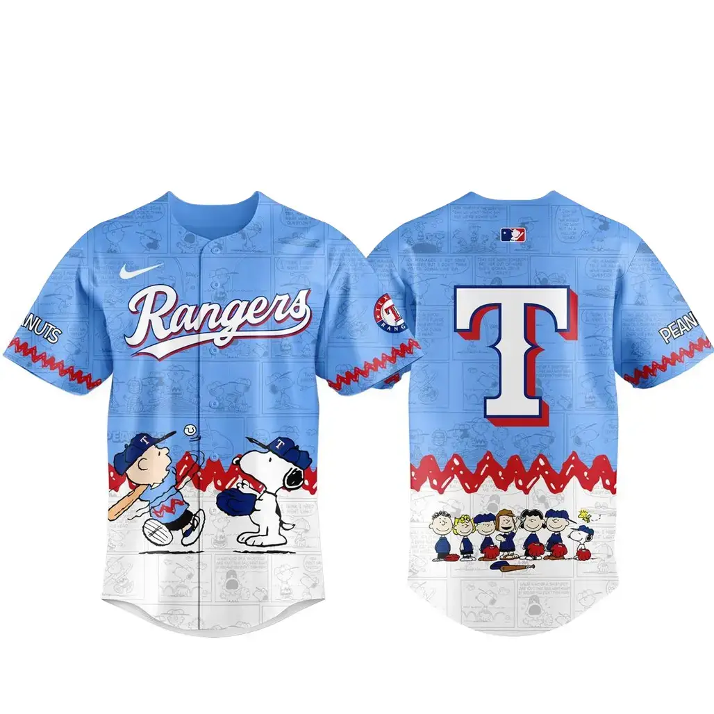 Texas Rangers Peanuts Day 2026 Gameday Celebration Baseball Jersey Image