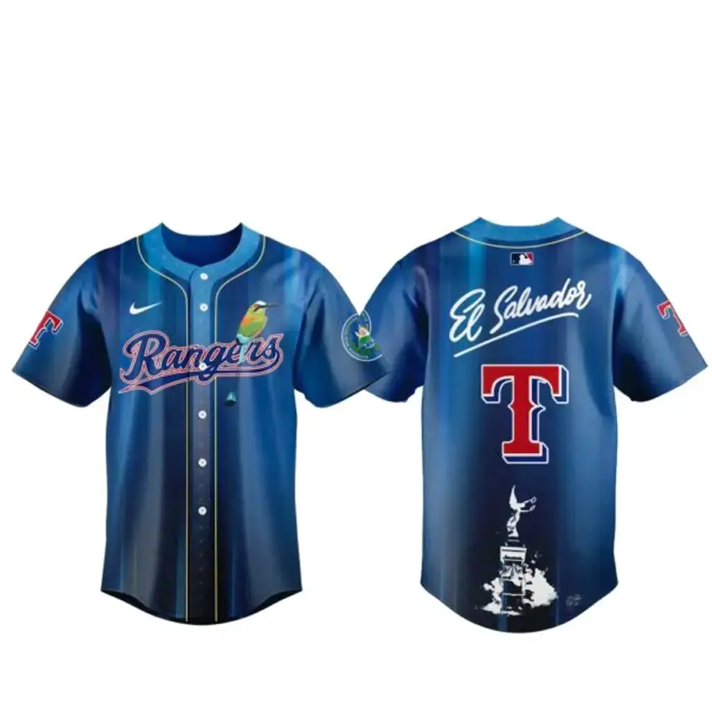 Texas Rangers Salvadoran Heritage Day 2026 Baseball Jersey Image