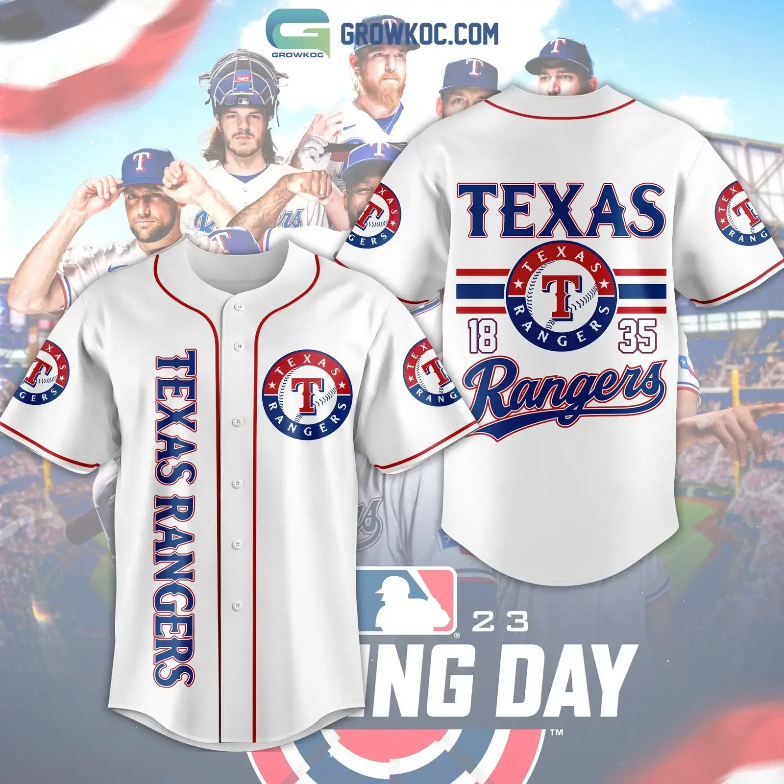Texas Rangers Since 1835 Baseball Jersey Image