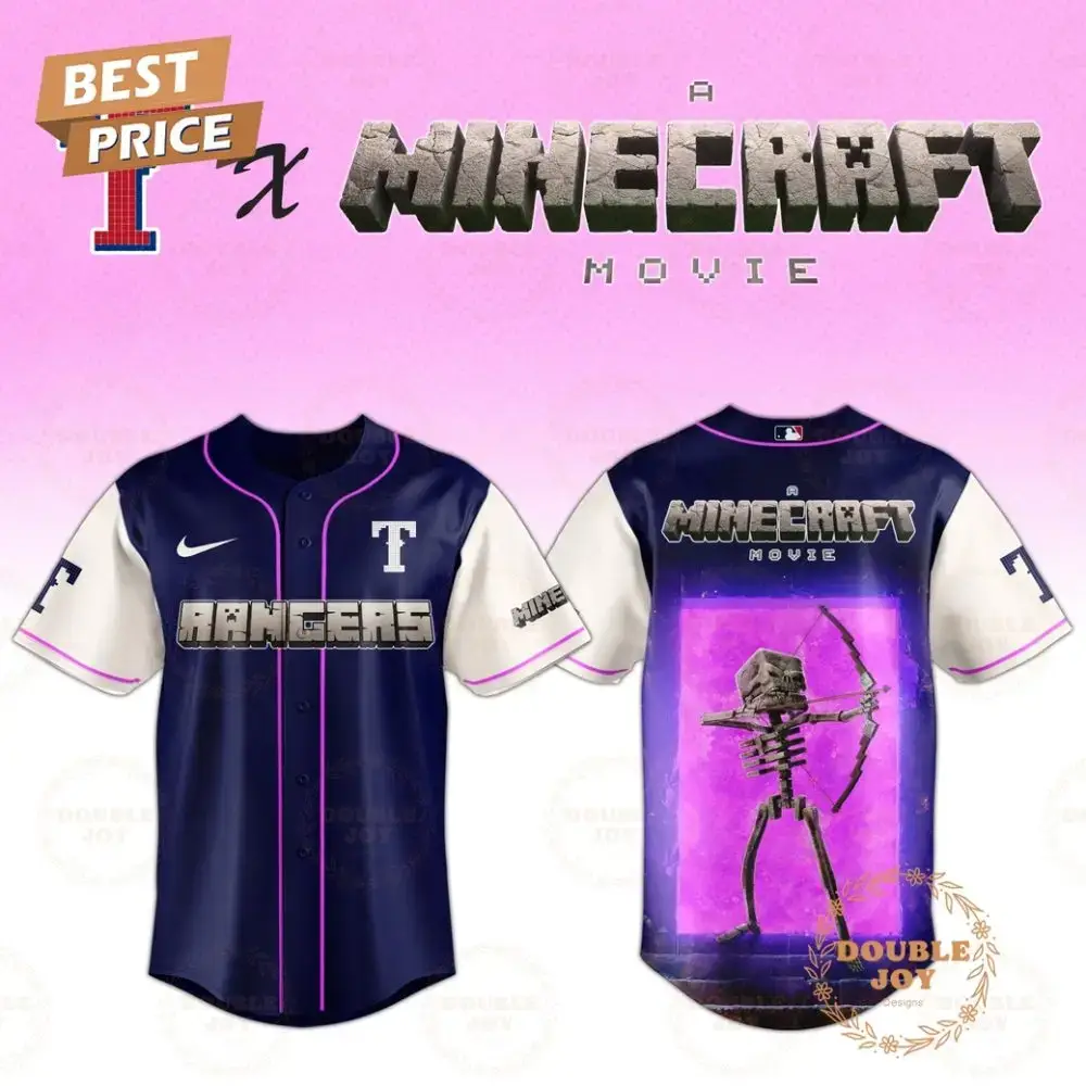 Texas Rangers Skeleton A Minecraft Movie 2025 Special Edition Baseball Jersey Image