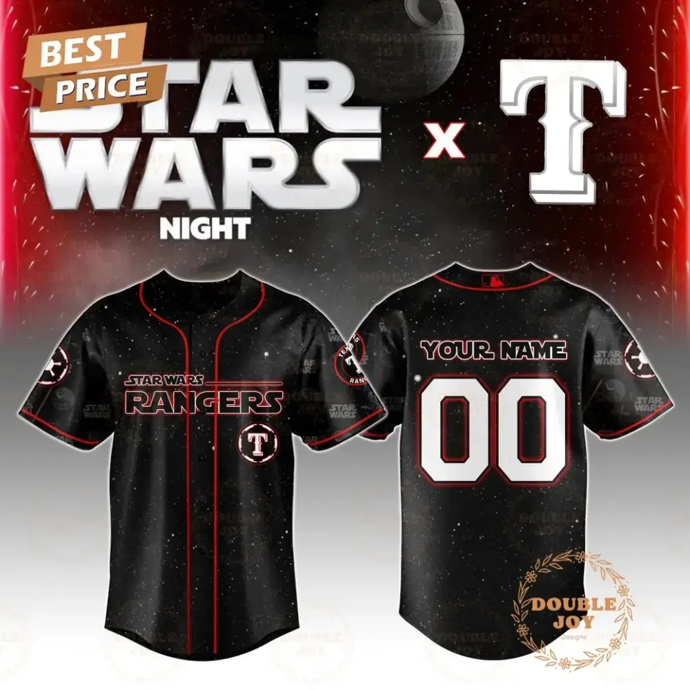 Texas Rangers Star Wars 2025 Custom Name Limited Edition Baseball Jersey Image