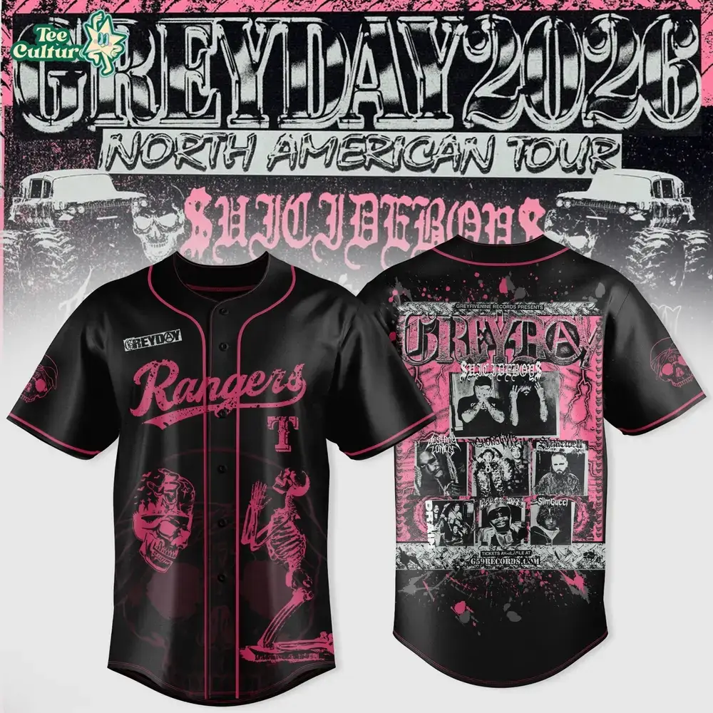 Texas Rangers x $uicideboy$ Greyday 2026 North American Tour Black Limited Jersey Image
