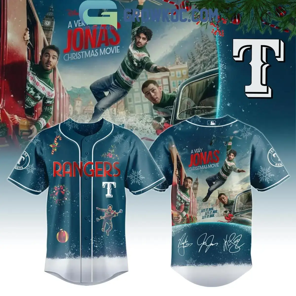 Texas Rangers x A Very Jonas Christmas Movie 2025 Jersey Image