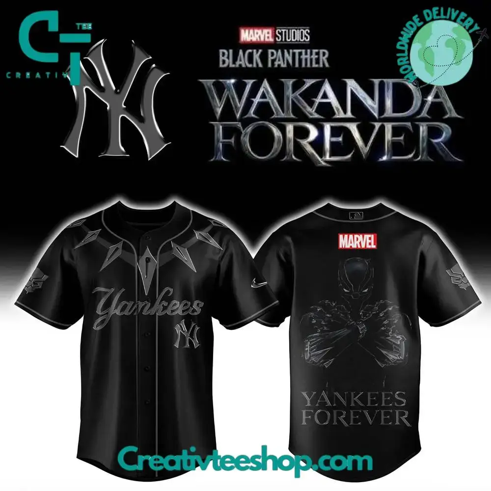 Texas Rangers X Black Panther "Wakanda Forever" Special Baseball Jersey Image