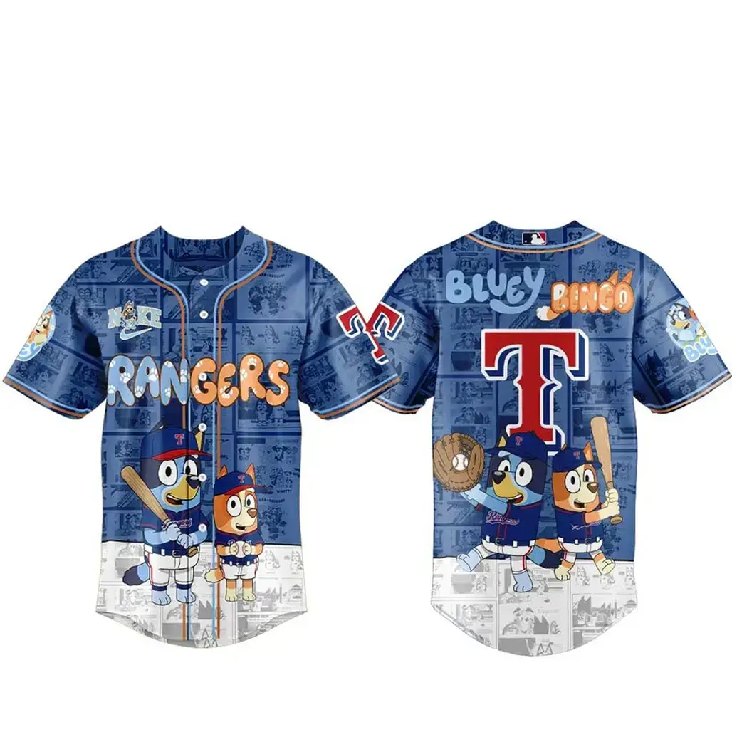 Texas Rangers x Bluey And Bingo 2026 Night Baseball Jersey Image