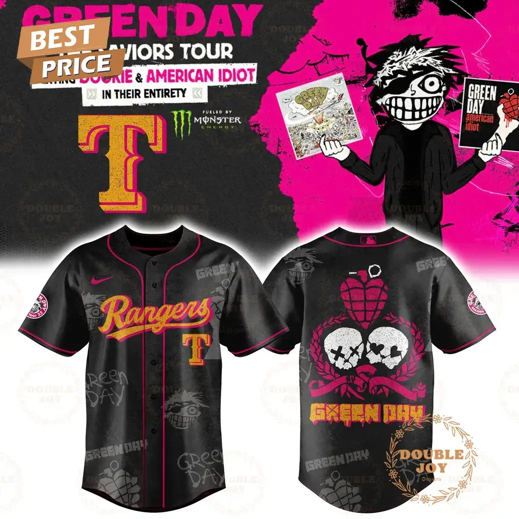 Texas Rangers x Green Day The Saviors Tour 2025 Limited Edition Baseball Jersey Image