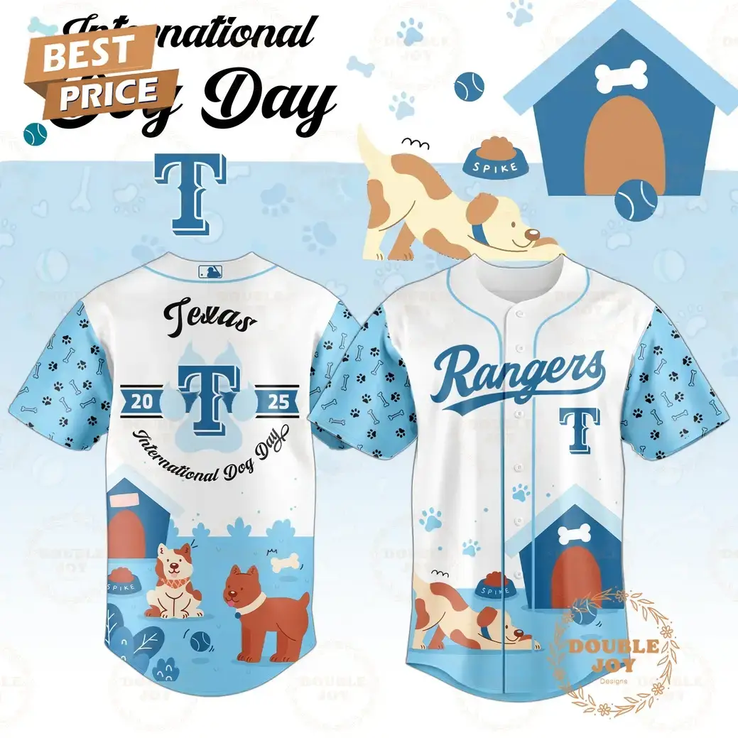 Texas Rangers x International Dog Day 2025 Limited Edition Baseball Jersey Image