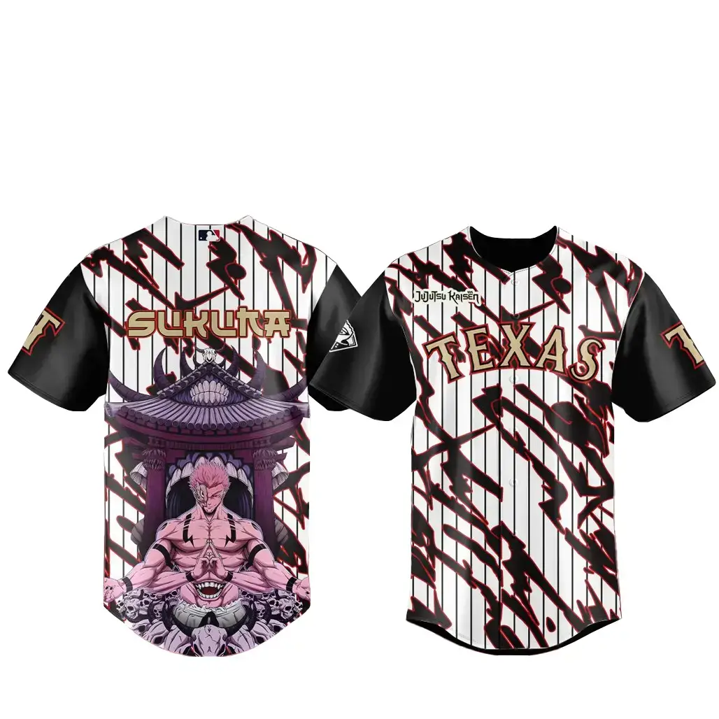 Texas Rangers x Jujutsu Kaisen Night 2026 Sukuana Baseball Jersey Image