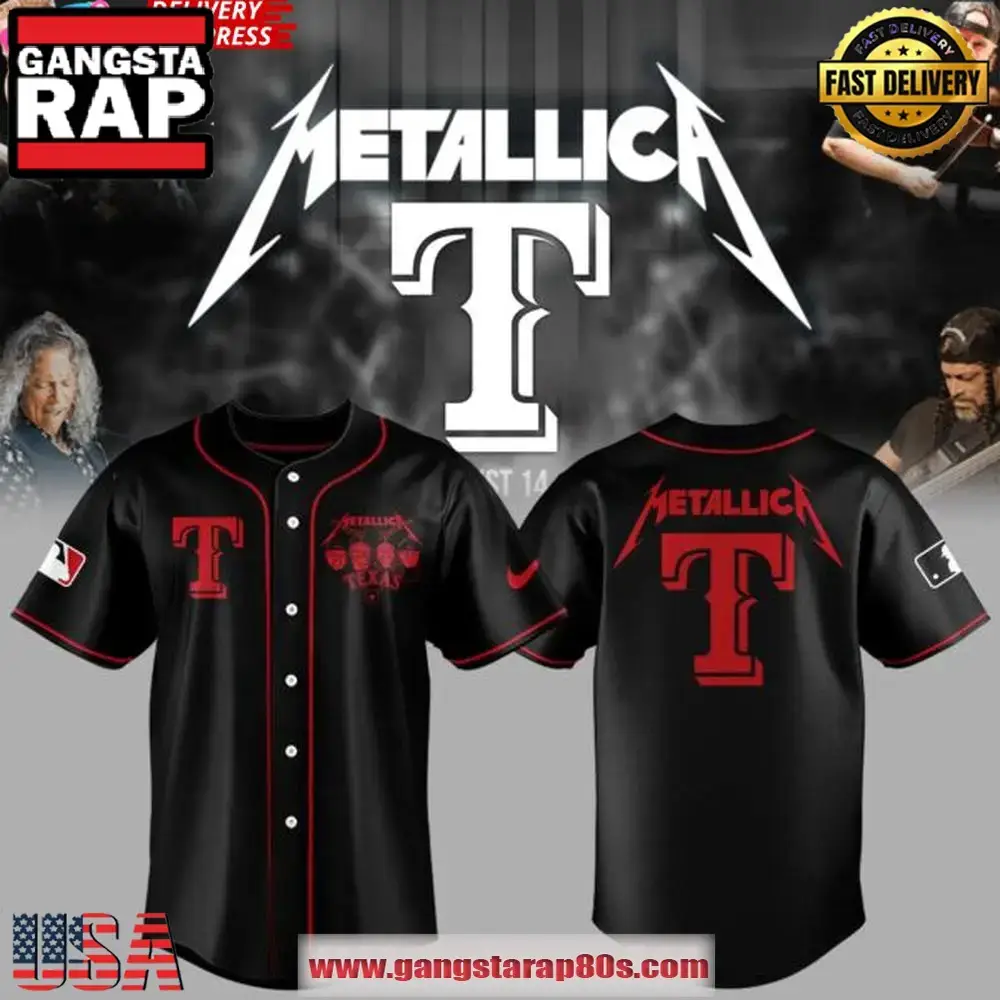 Texas Rangers x Metallica 2025 Baseball Jersey Shirt Image