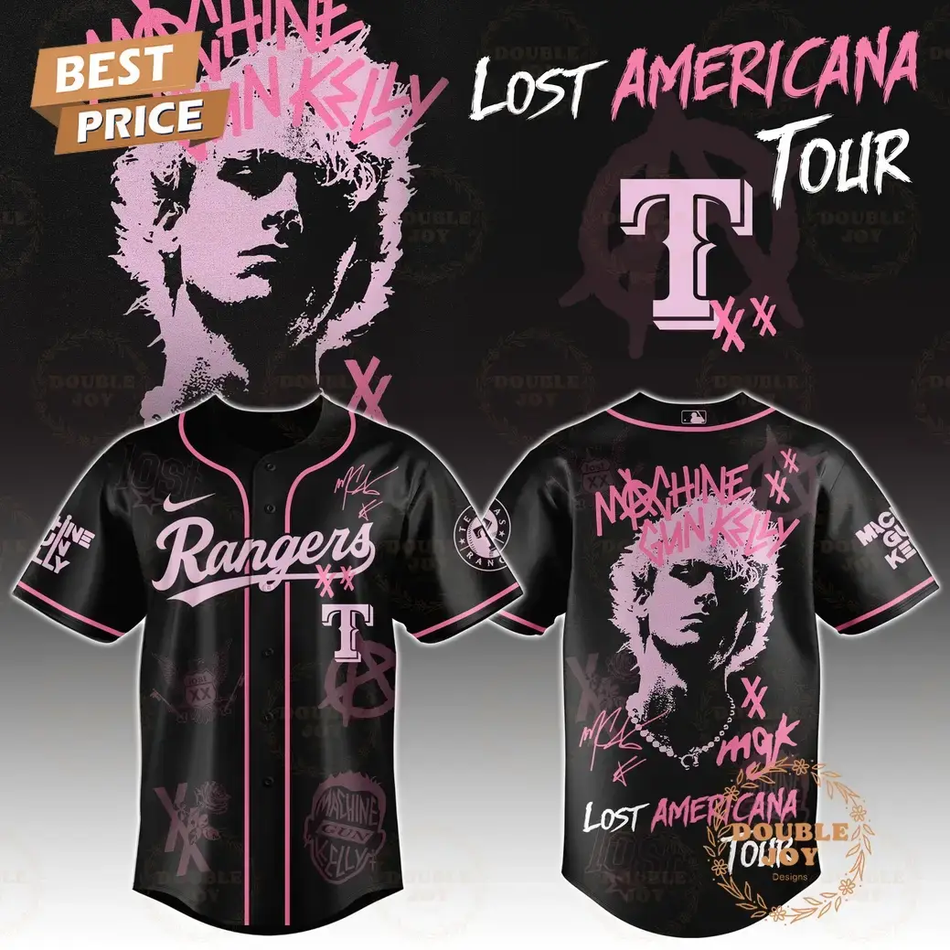 Texas Rangers x MGK Tour 2025 The Lost Americana Baseball Jersey Image