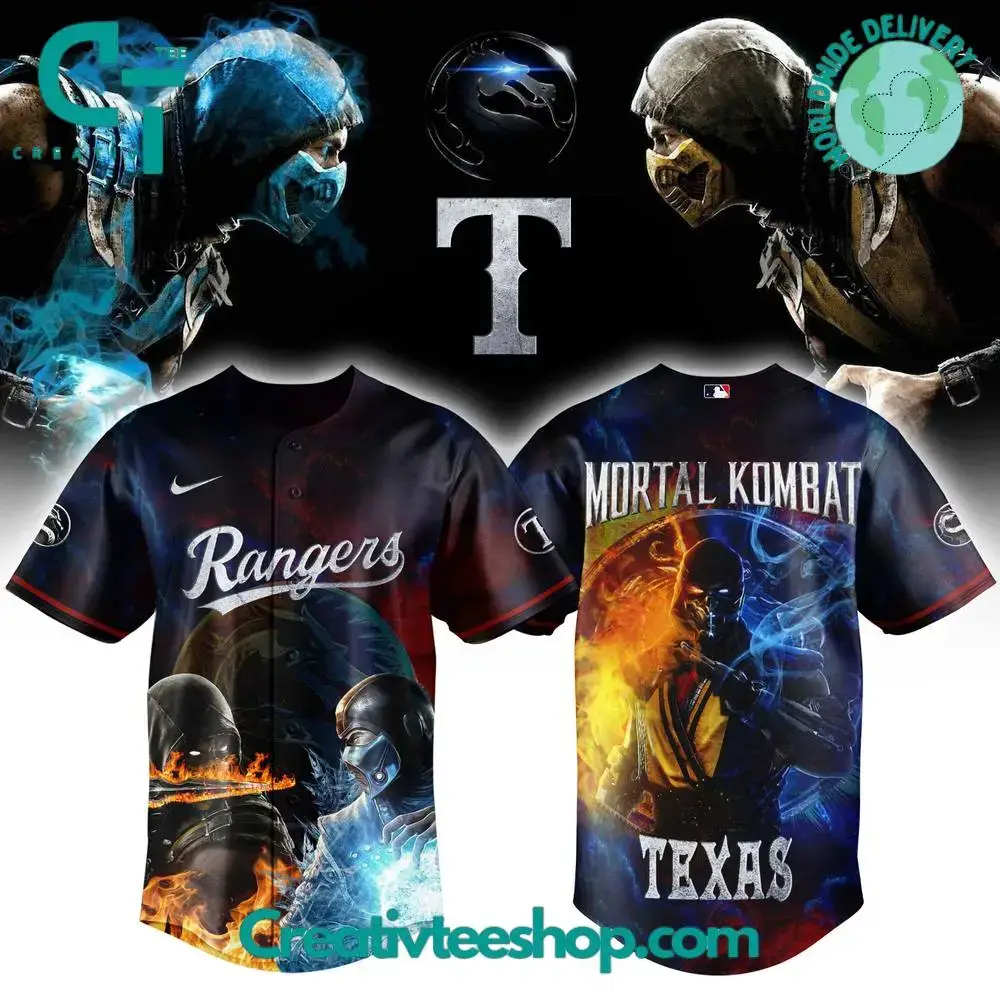 Texas Rangers X Mortal Kombat Night Limited Edition Baseball Jersey Image