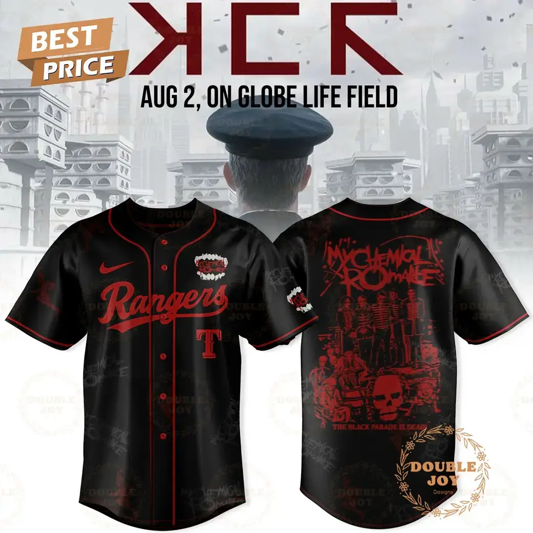 Texas Rangers x My Chemical Romance Long Live The Black Parade 2025 Limited Edition Baseball Jersey Image