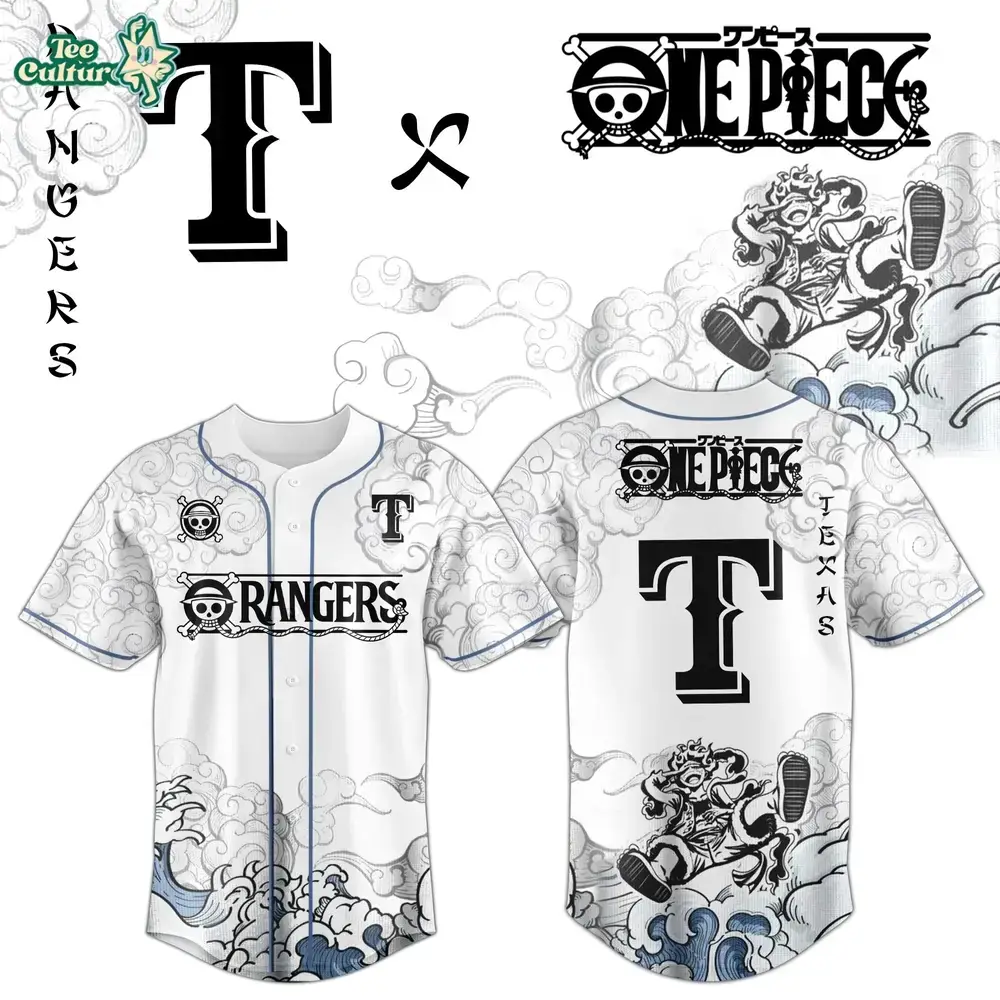 Texas Rangers x One Piece Jersey 2026 Luffy Gear 5 Image