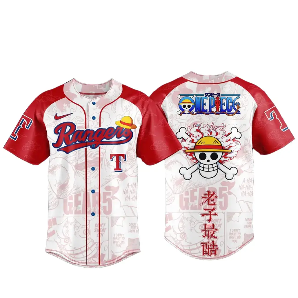 Texas Rangers x One Piece Night 2026 Game Baseball Jersey Image