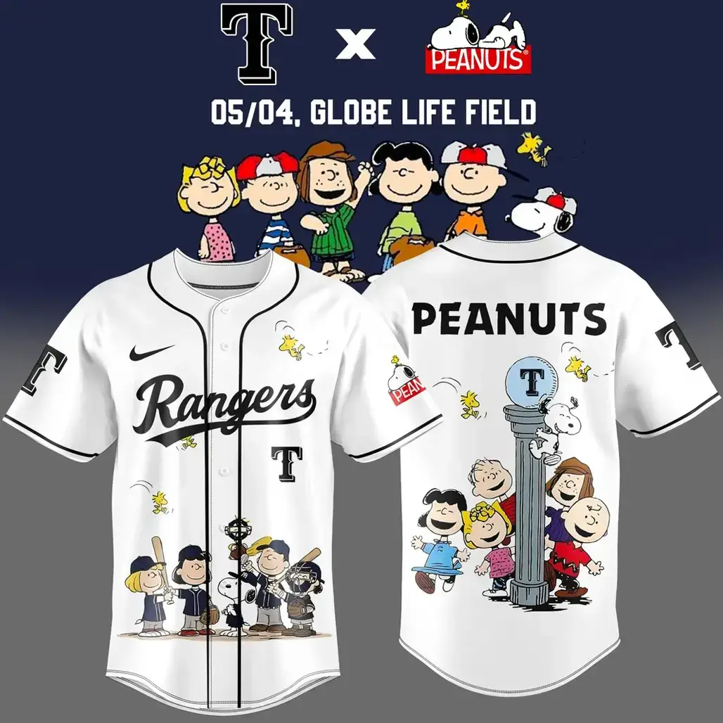 Texas Rangers x Peanuts Snoopy Baseball Jersey Image