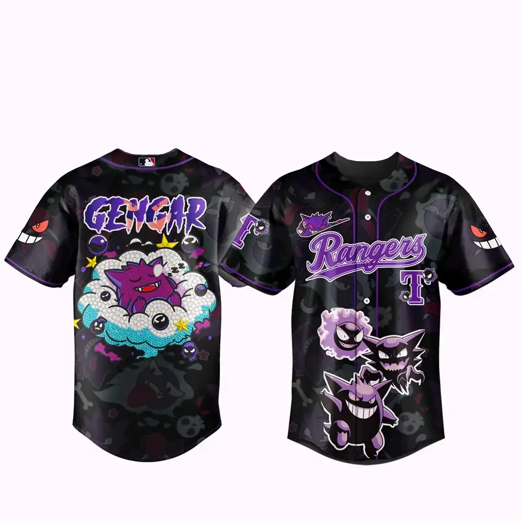 Texas Rangers x Pokemon Gengar 2026 Baseball Jersey Version 1 Image