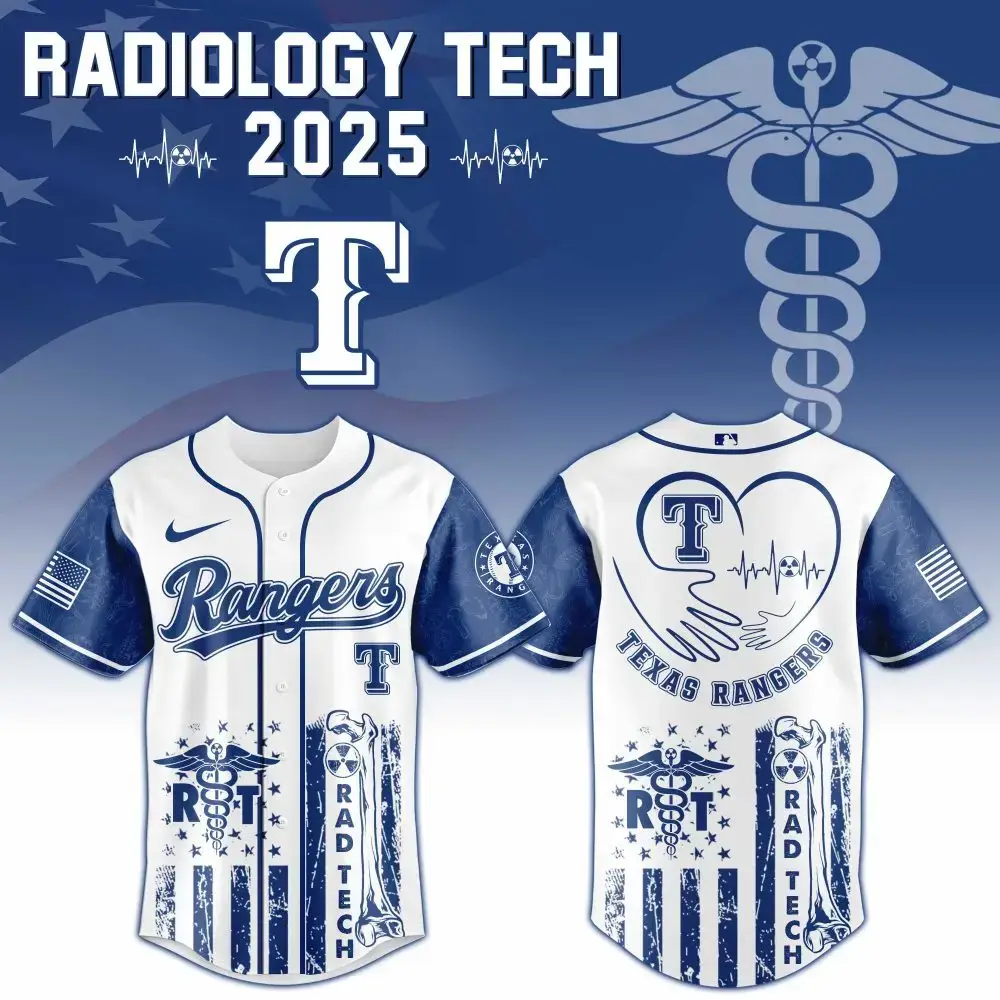Texas Rangers X Radiology Tech Night Exclusive Design Custom Baseball Jersey Image